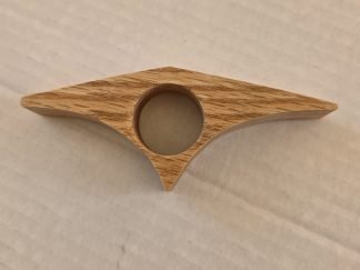 Curved Triangle thumb book holder in oak, handmade by Gilbert
