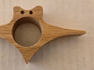 Winged Cat Thumb Book Holder, Oak