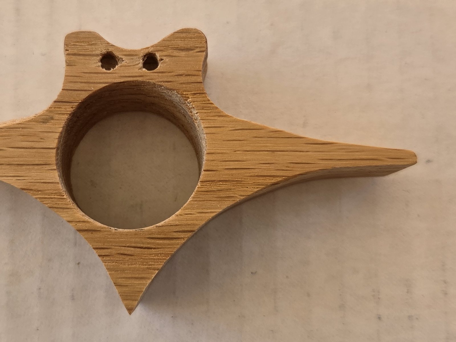 Winged Cat Thumb Book Holder, Oak