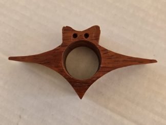 Winged Cat thumb book holder in padauk, handmade by Gilbert