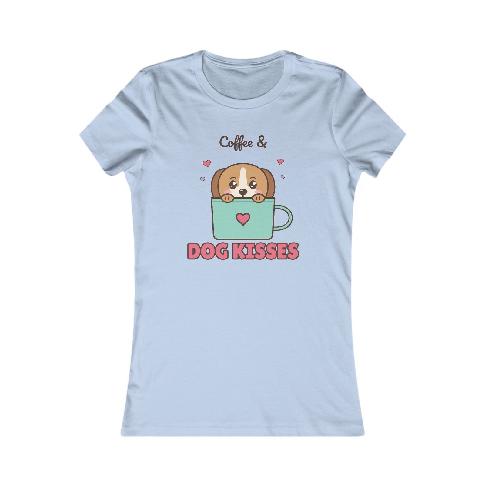 Coffee & Dog Kisses Women's T-Shirt | Cute Dog Mom Gift for Coffee Lovers
