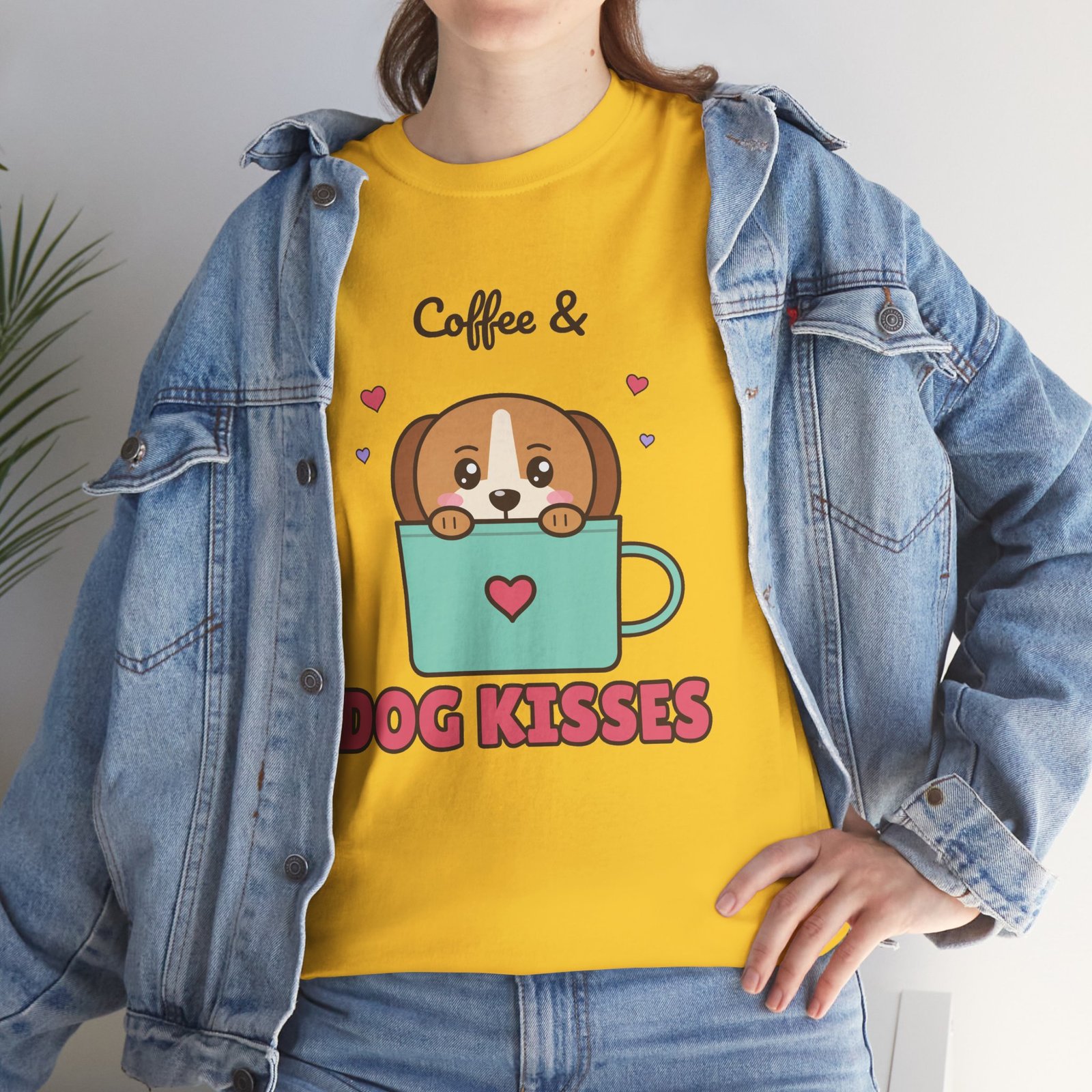 Coffee & Dog Kisses Unisex T-Shirt | Cute Dog Mom Gift for Coffee Lovers - Image 12