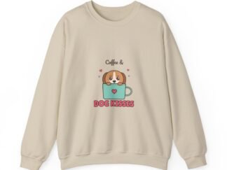 Coffee & Dog Kisses Crewneck Sweatshirt | Cute Dog Mom Gift for Coffee Lovers