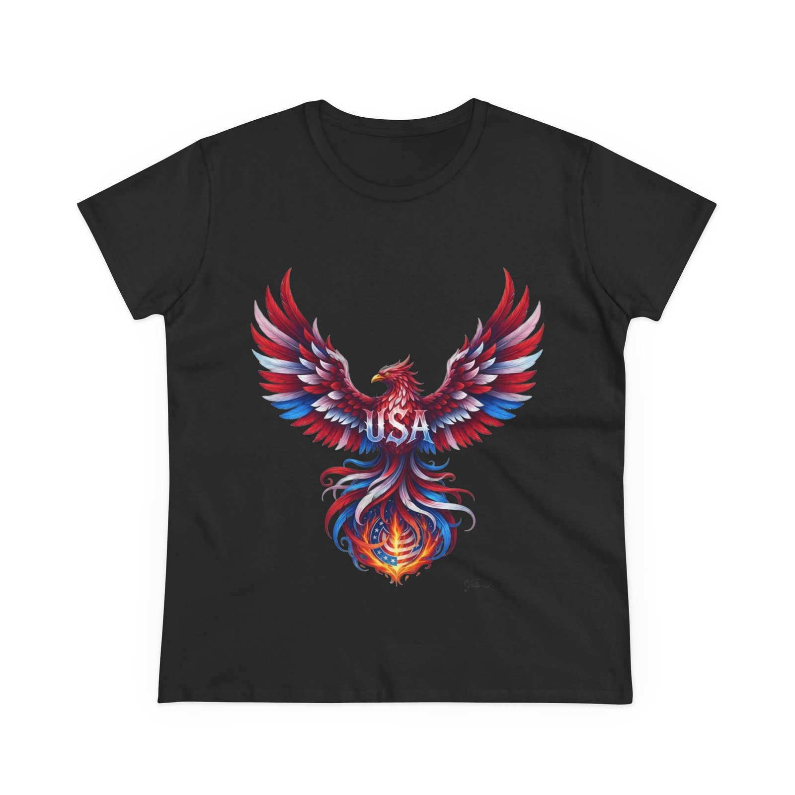 Patriotic Eagle American Flag Colors USA Women's Tee Shirt - Image 9