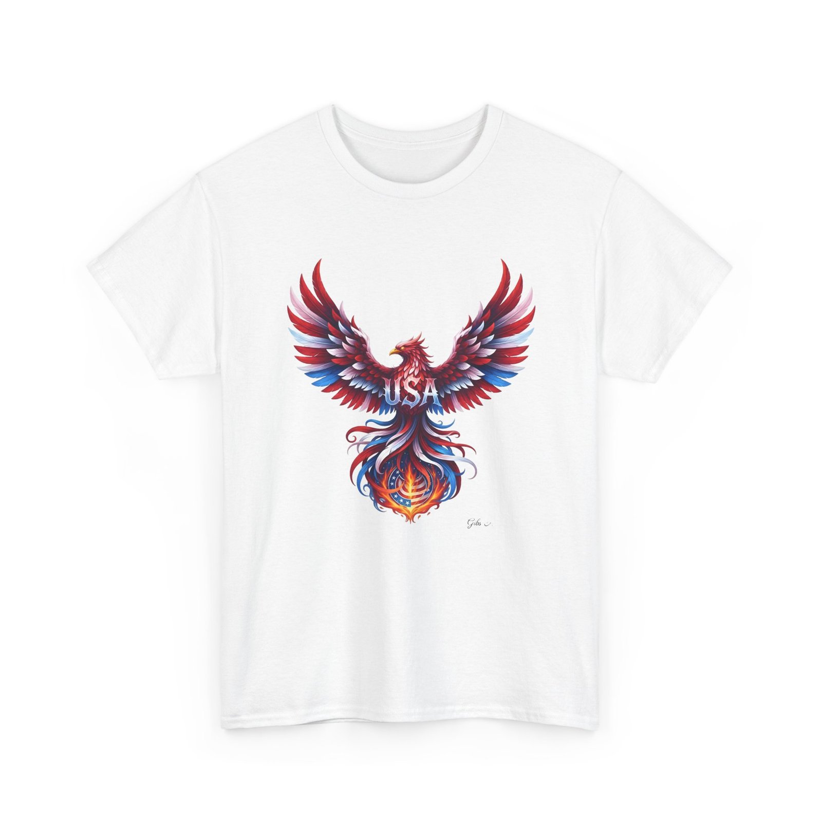 Patriotic Eagle American Flag Colors USA Unisex T-Shirt - Image 3