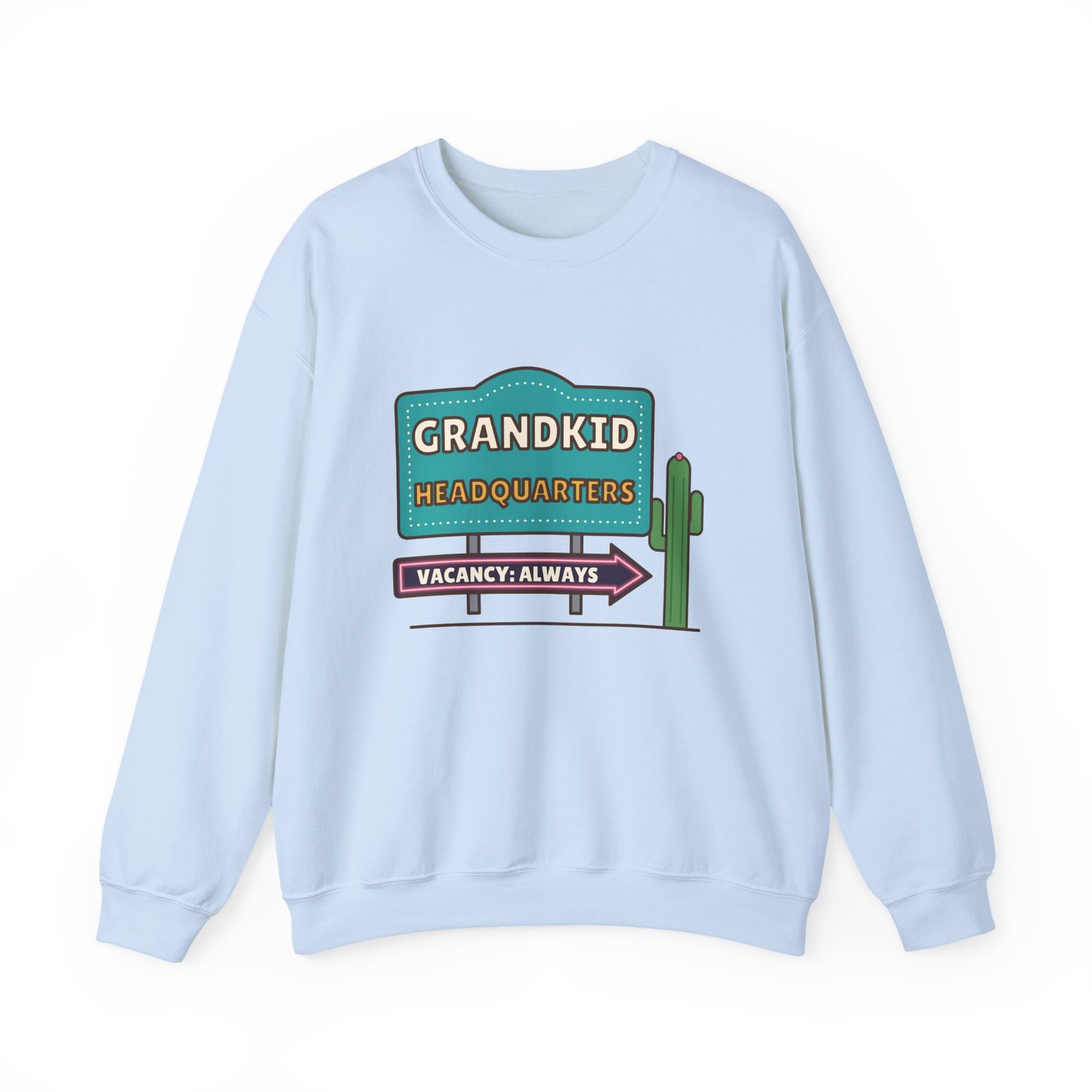 Grandkid Headquarters Crewneck Sweatshirt | Vacancy: Always Grandparent Gift - Image 9
