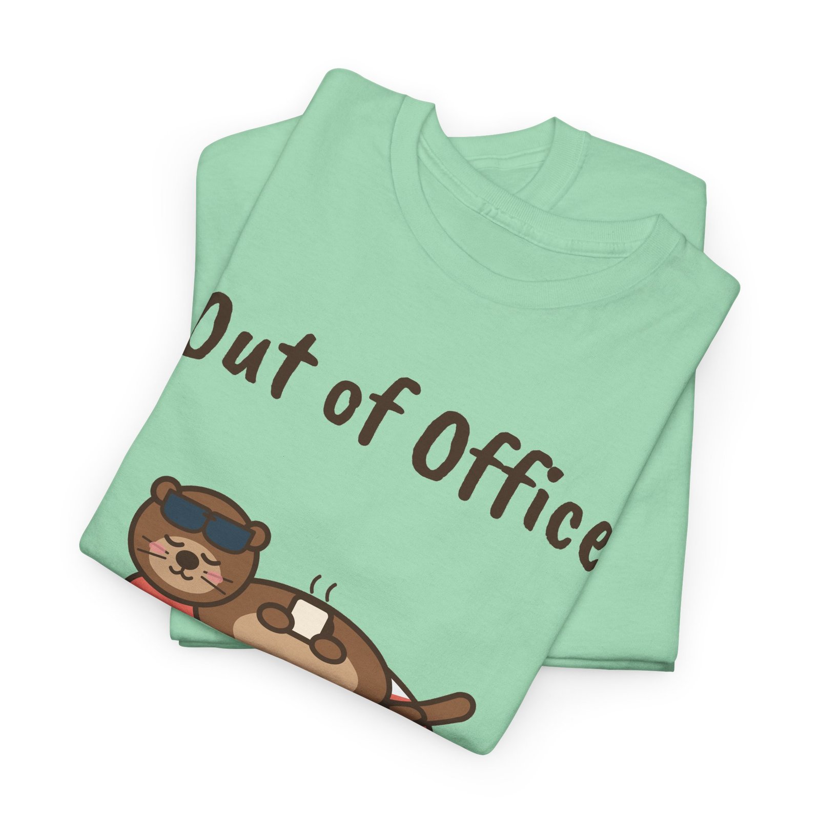 Out of Office: Floating Unisex T-Shirt | Funny Otter Vacation Gift - Image 19