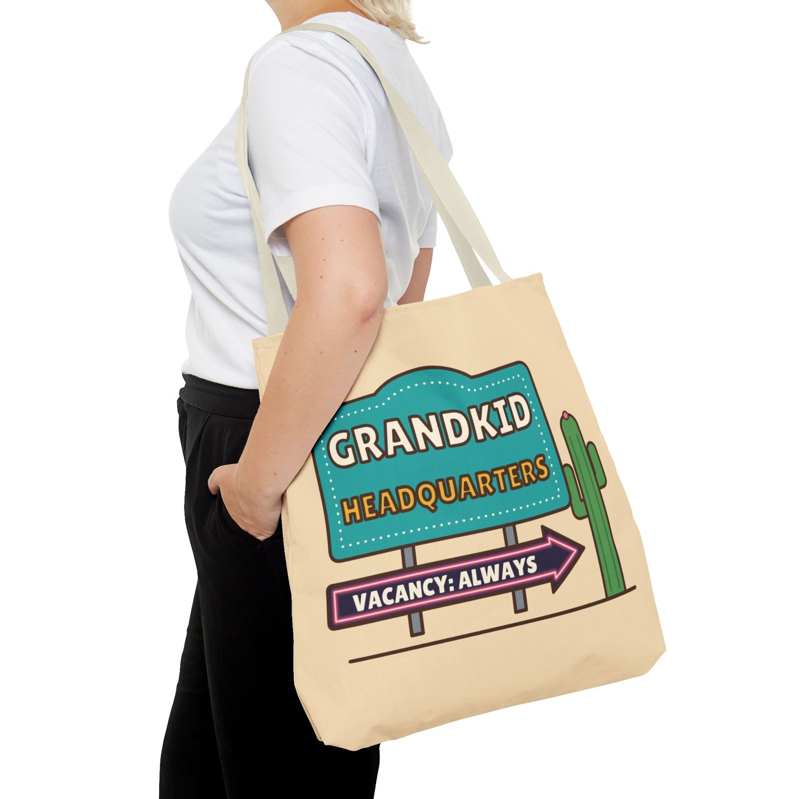 Grandkid Headquarters Tote Bag | Vacancy: Always Grandparent Gift - Image 3