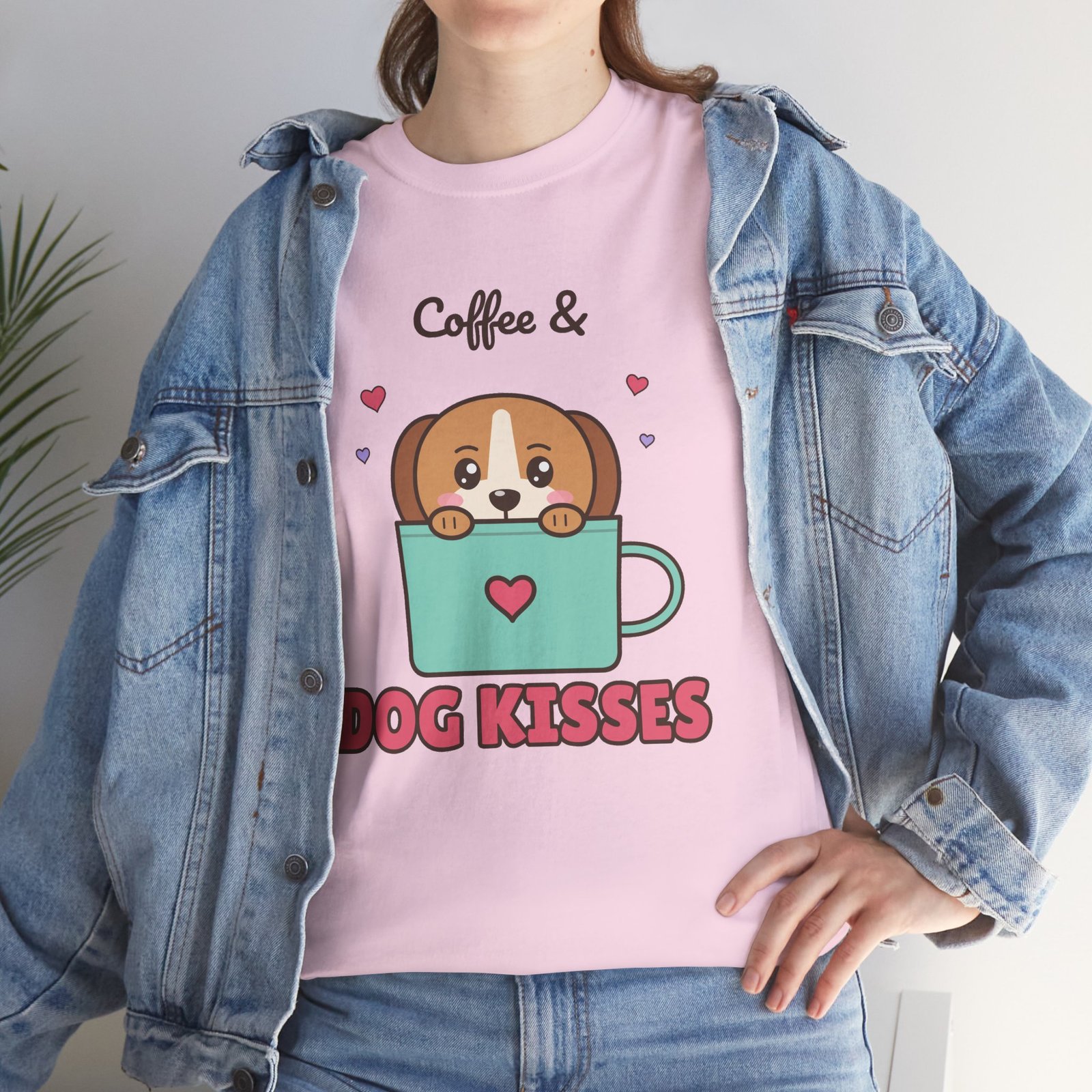Coffee & Dog Kisses Unisex T-Shirt | Cute Dog Mom Gift for Coffee Lovers - Image 18