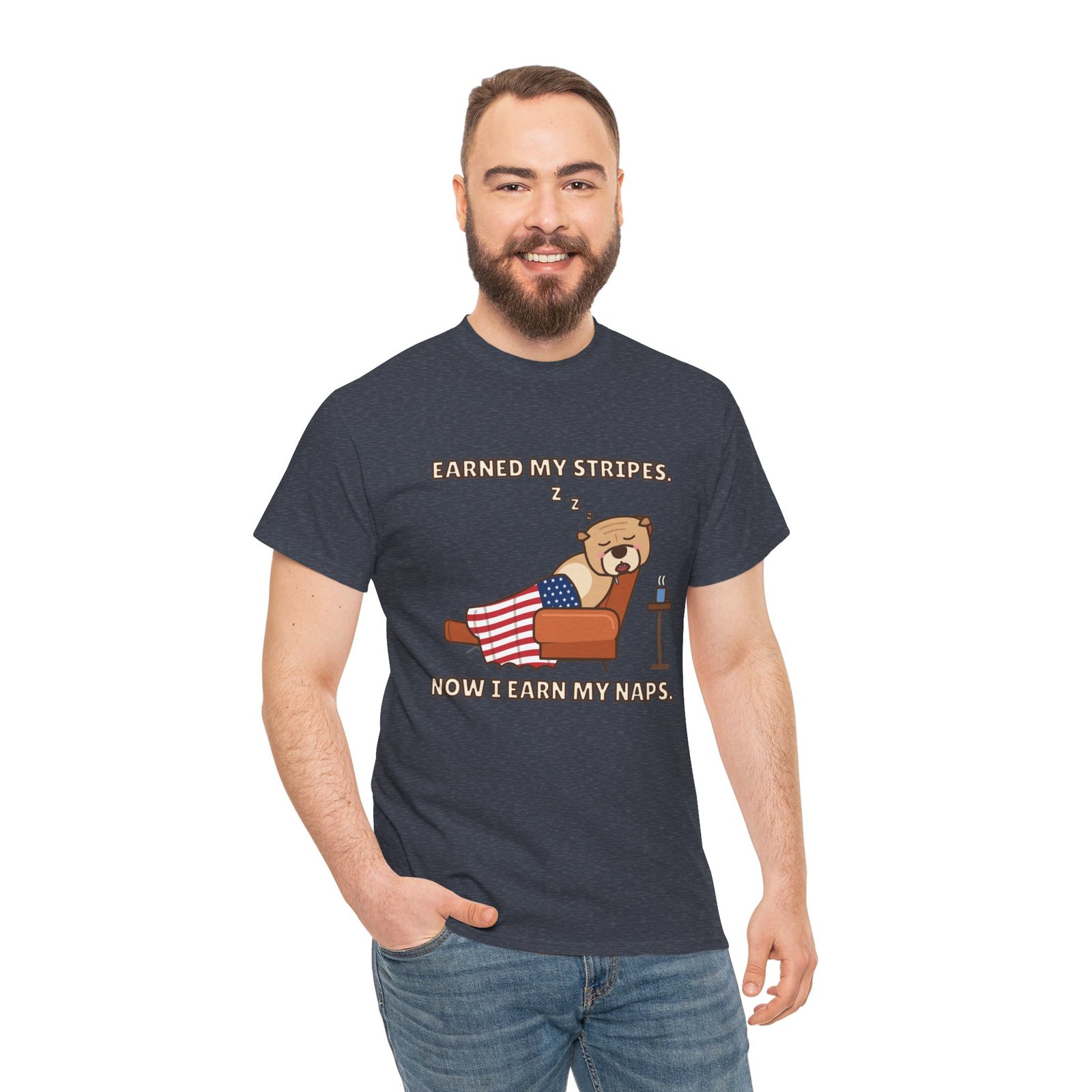 Earned My Stripes. Now I Earn My Naps. Unisex T-Shirt | Funny Grandpa Nap Gift - Image 2