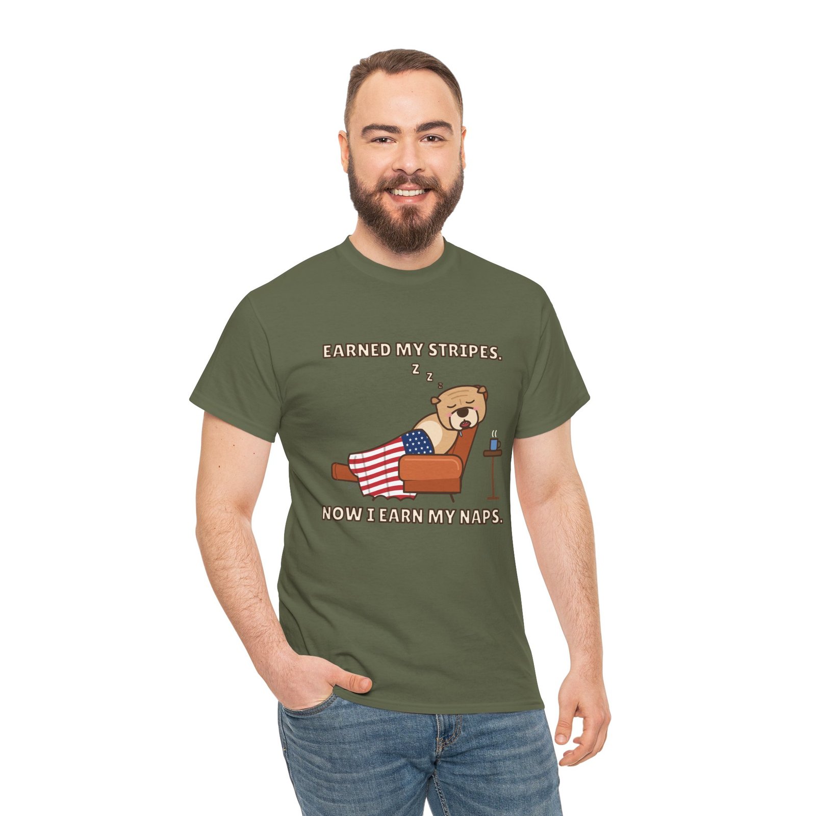 Earned My Stripes. Now I Earn My Naps. Unisex T-Shirt | Funny Grandpa Nap Gift - Image 8