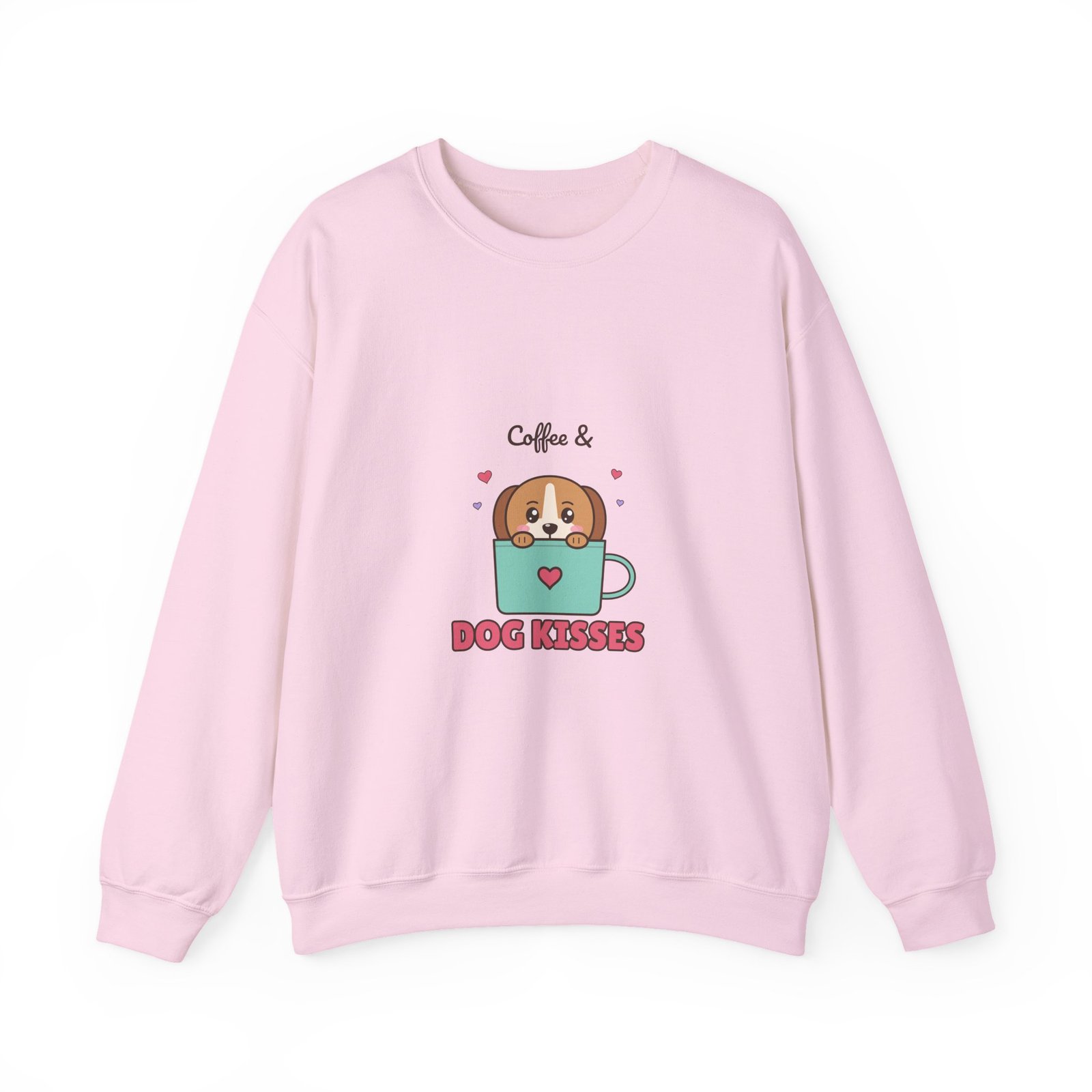 Coffee & Dog Kisses Crewneck Sweatshirt | Cute Dog Mom Gift for Coffee Lovers - Image 11