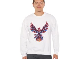 Patriotic Eagle American Flag Colors USA Crewneck Sweatshirt