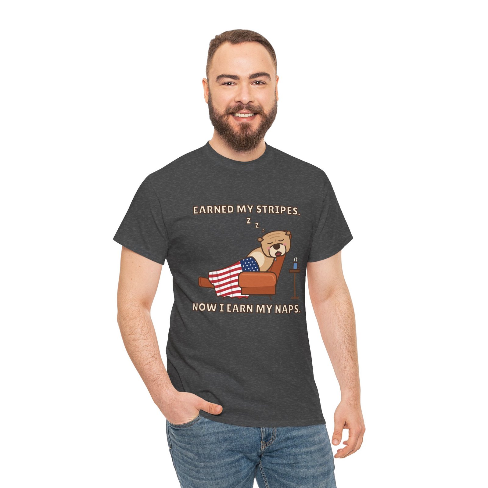 Earned My Stripes. Now I Earn My Naps. Unisex T-Shirt | Funny Grandpa Nap Gift - Image 10