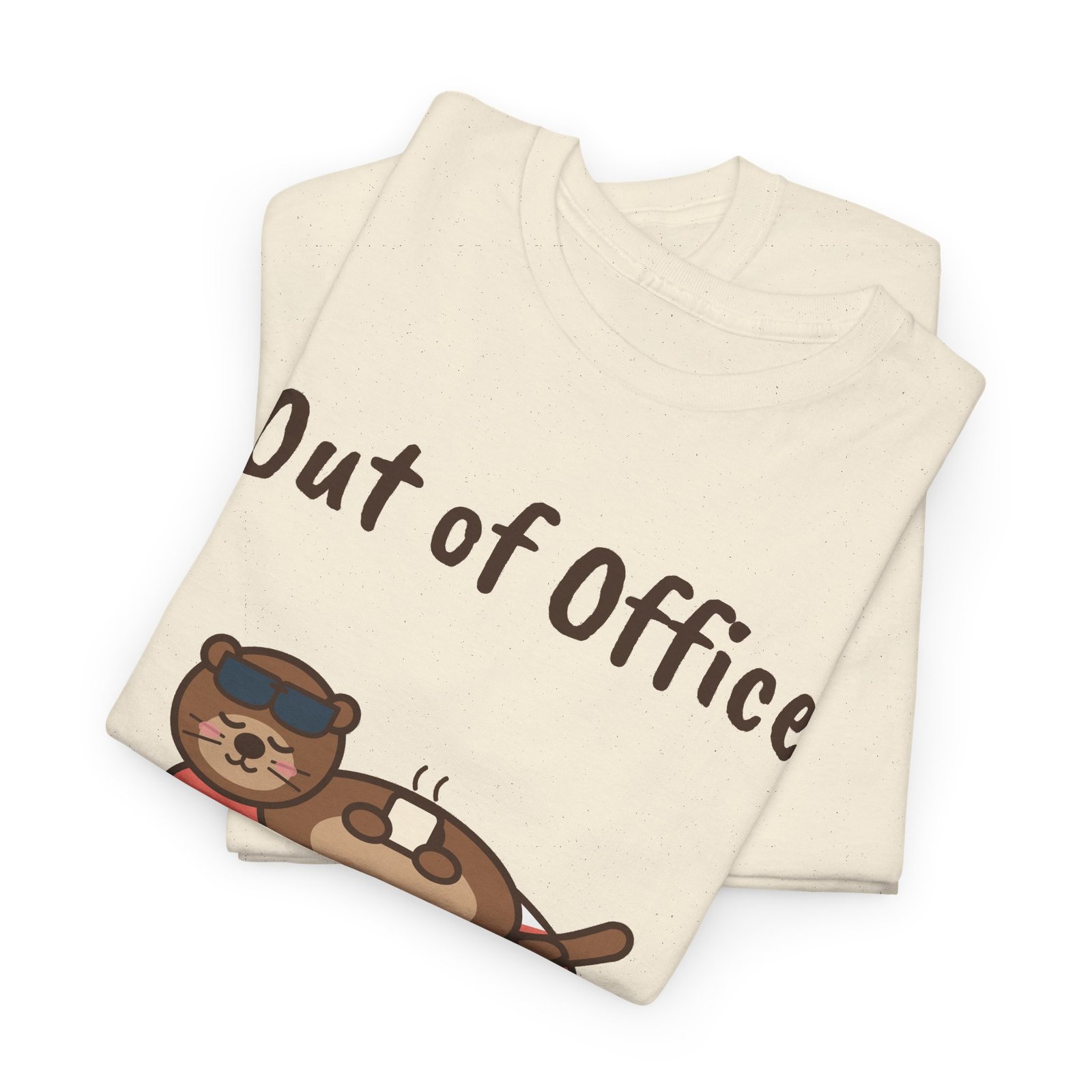 Out of Office: Floating Unisex T-Shirt | Funny Otter Vacation Gift - Image 11