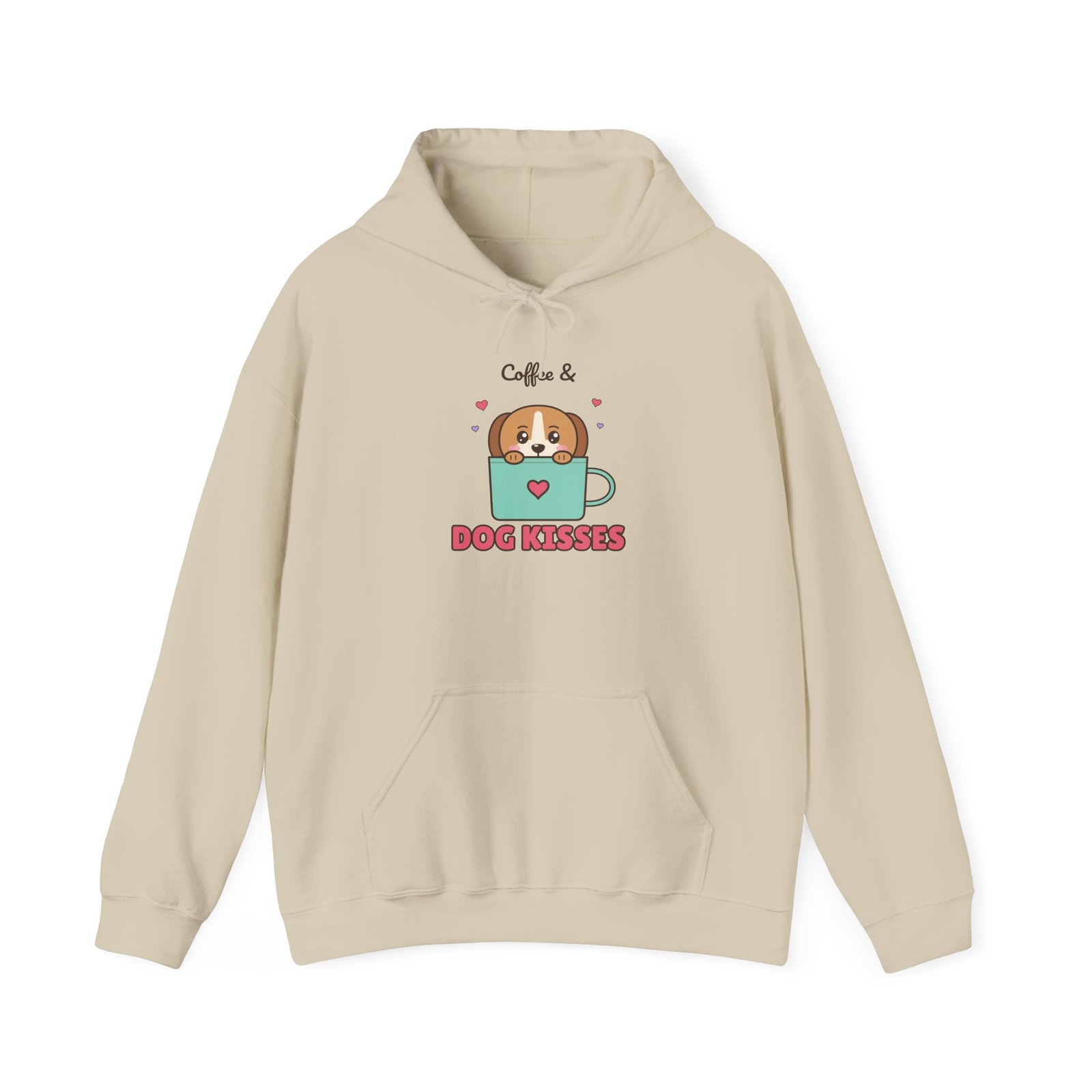 Coffee & Dog Kisses Unisex Hoodie | Cute Dog Mom Gift for Coffee Lovers - Image 4