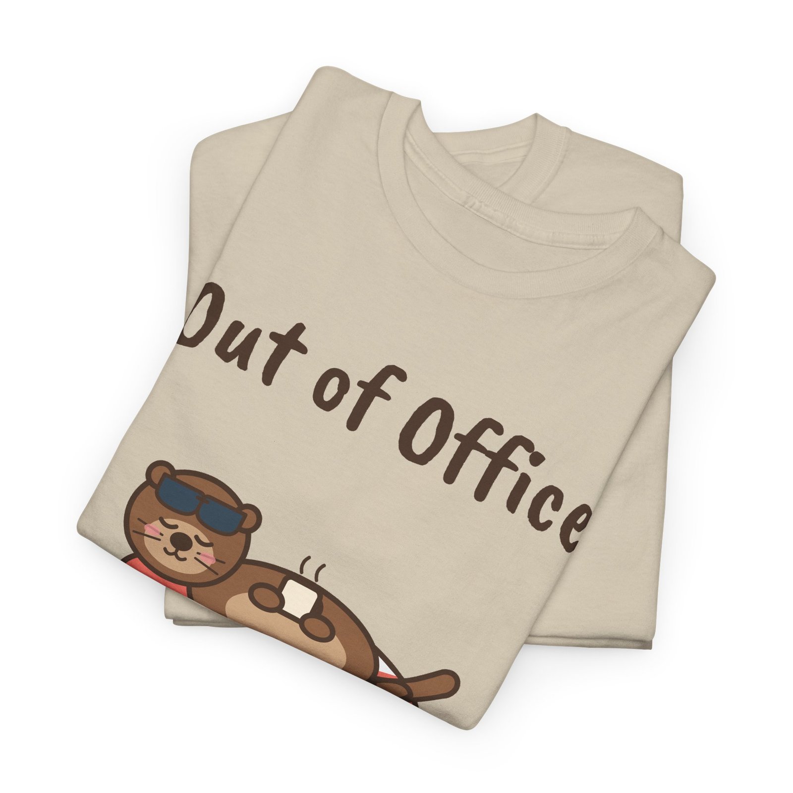 Out of Office: Floating Unisex T-Shirt | Funny Otter Vacation Gift - Image 7