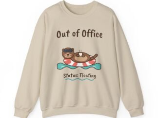 Out of Office: Floating Crewneck Sweatshirt | Funny Otter Vacation Gift