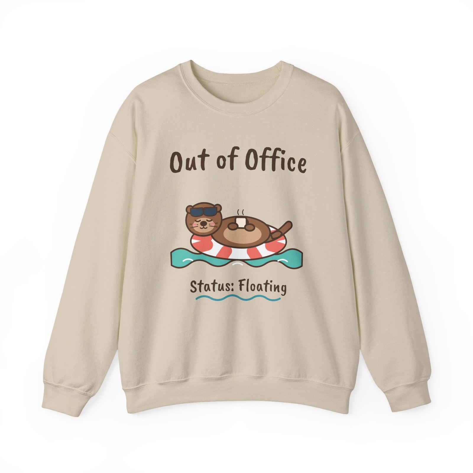 Out of Office: Floating Crewneck Sweatshirt | Funny Otter Vacation Gift