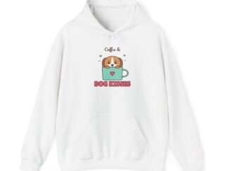 Coffee & Dog Kisses Unisex Hoodie | Cute Dog Mom Gift for Coffee Lovers