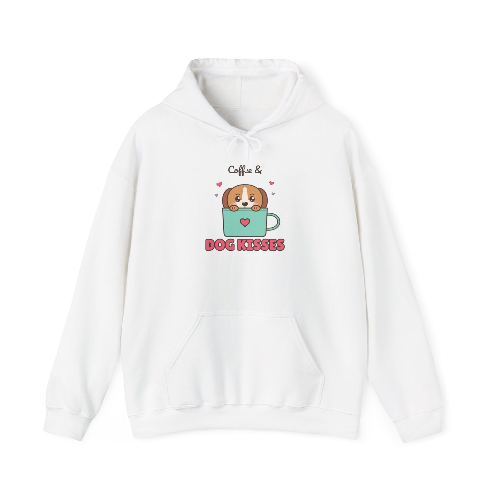 Coffee & Dog Kisses Unisex Hoodie | Cute Dog Mom Gift for Coffee Lovers