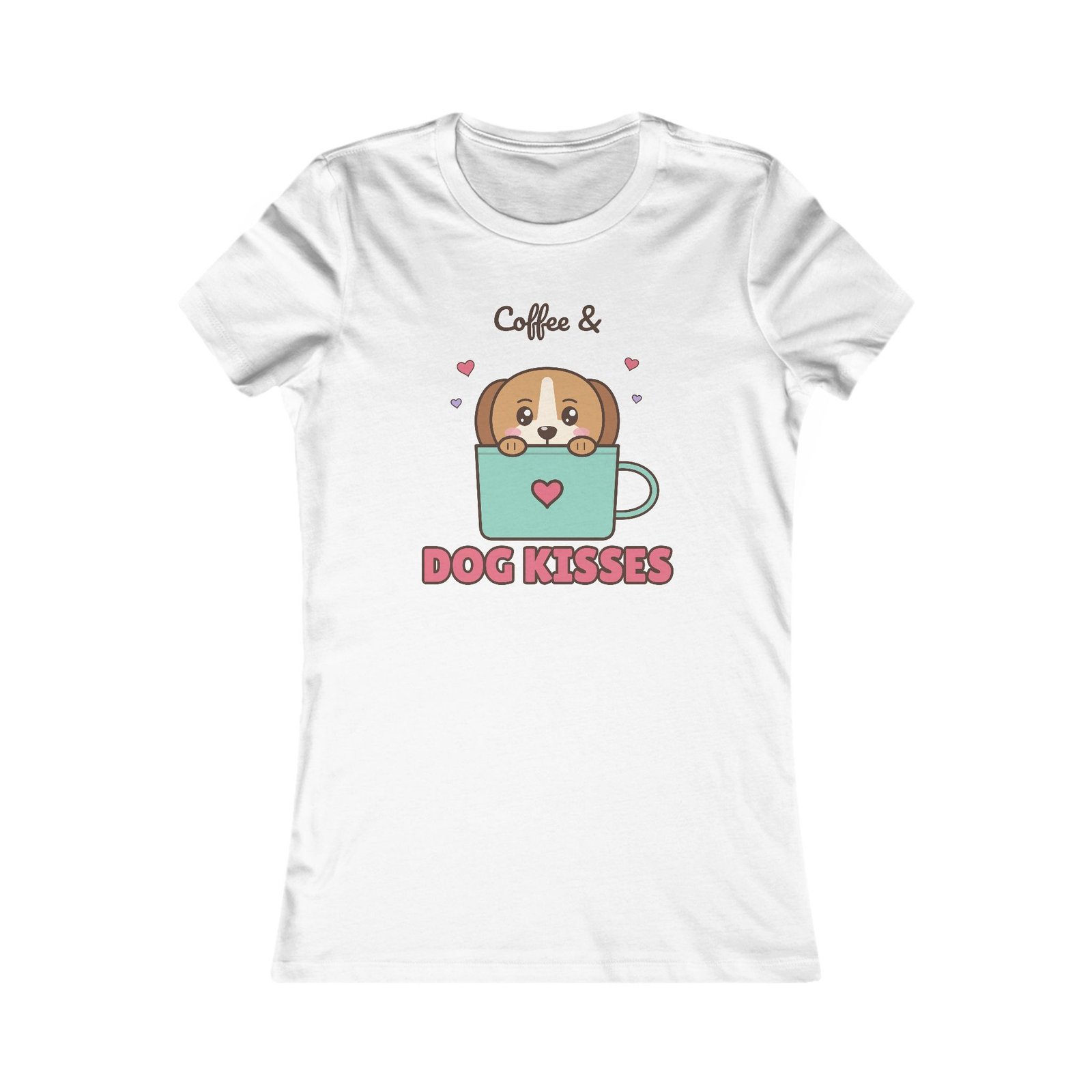 Coffee & Dog Kisses Women's T-Shirt | Cute Dog Mom Gift for Coffee Lovers - Image 5