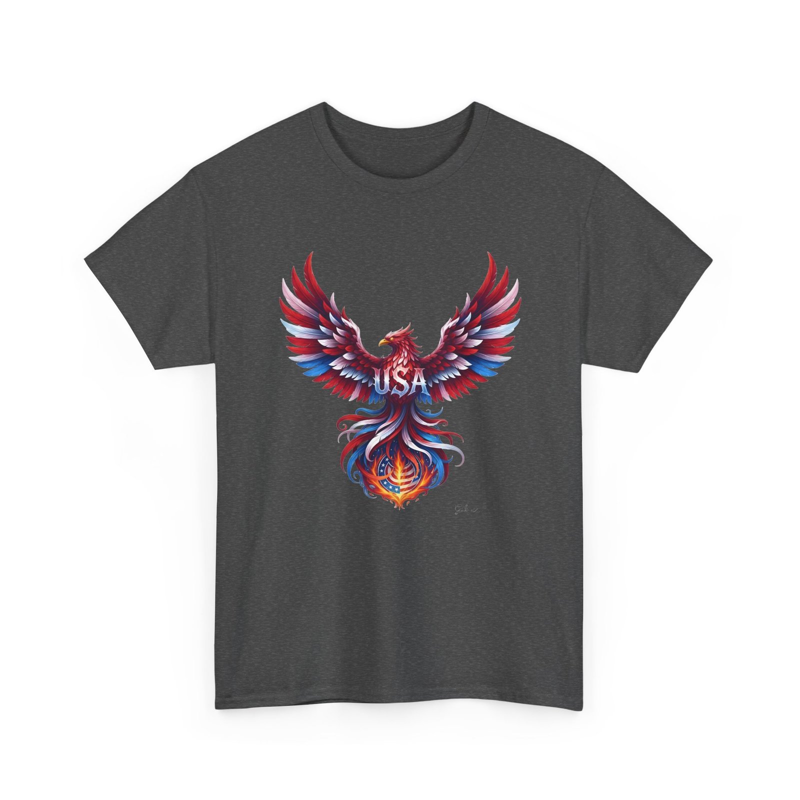 Patriotic Eagle American Flag Colors USA Unisex T-Shirt - Image 7