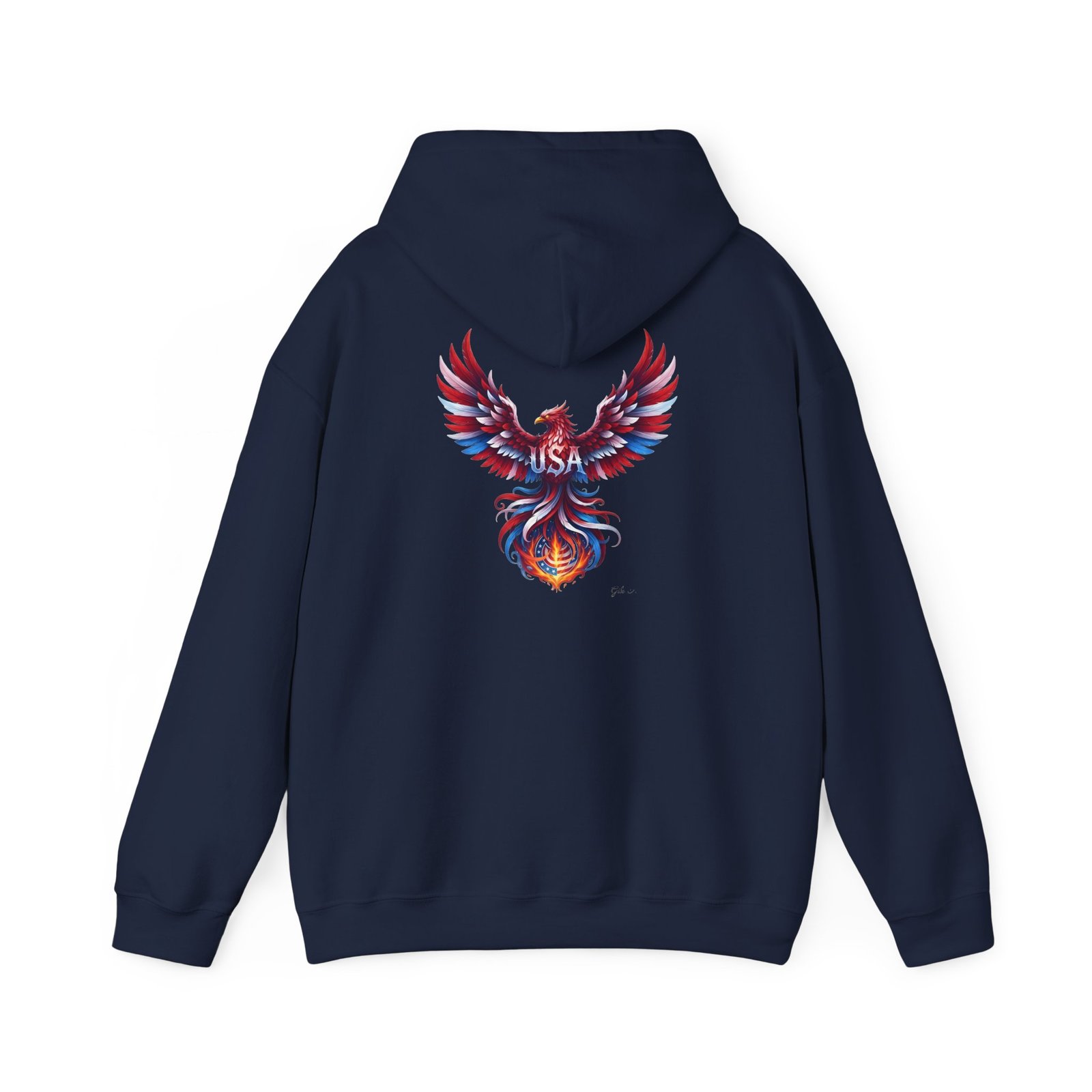 Patriotic Eagle American Flag Colors USA Unisex Hoodie - Image 9