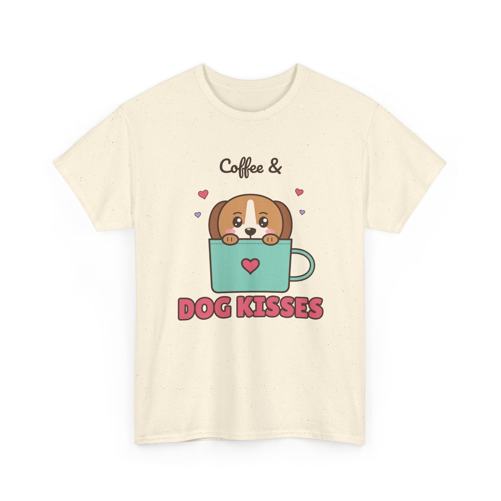 Coffee & Dog Kisses Unisex T-Shirt | Cute Dog Mom Gift for Coffee Lovers - Image 7
