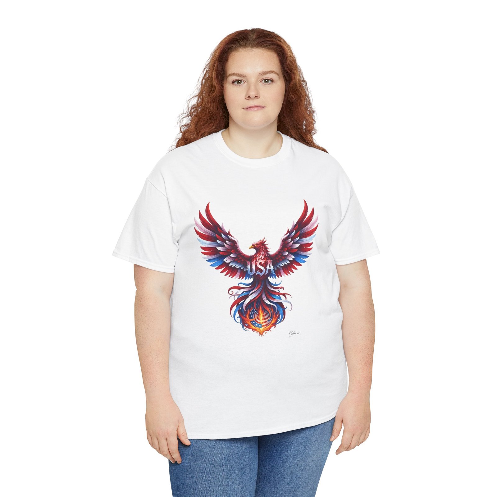 Patriotic Eagle American Flag Colors USA Unisex T-Shirt - Image 4