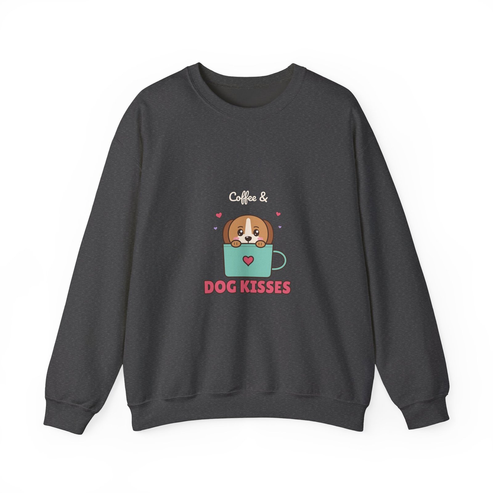Coffee & Dog Kisses Crewneck Sweatshirt | Cute Dog Mom Gift for Coffee Lovers - Image 7