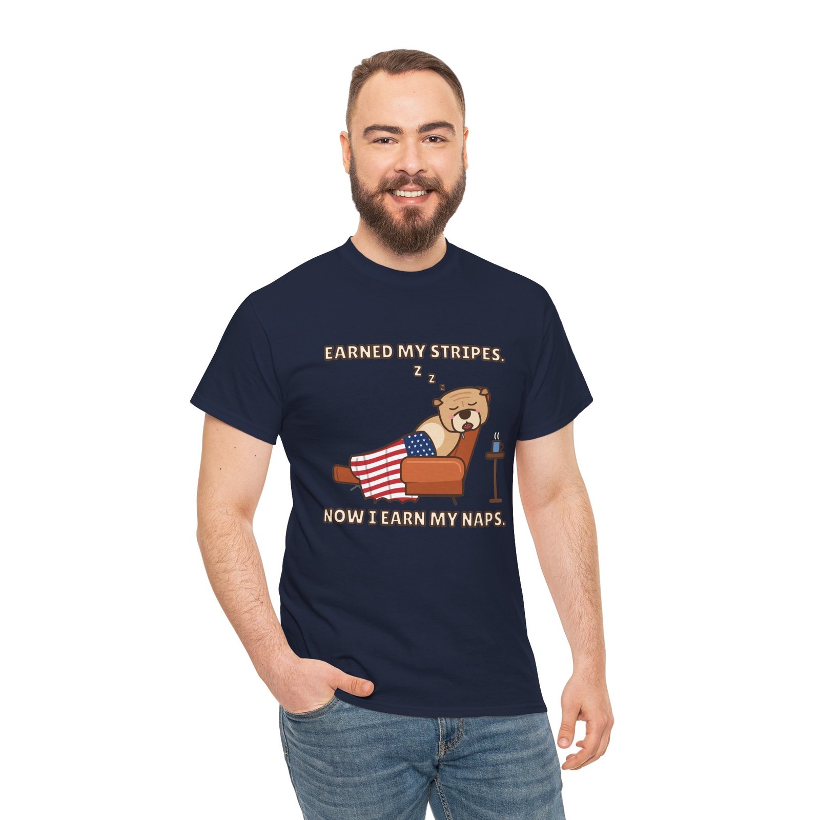 Earned My Stripes. Now I Earn My Naps. Unisex T-Shirt | Funny Grandpa Nap Gift - Image 12