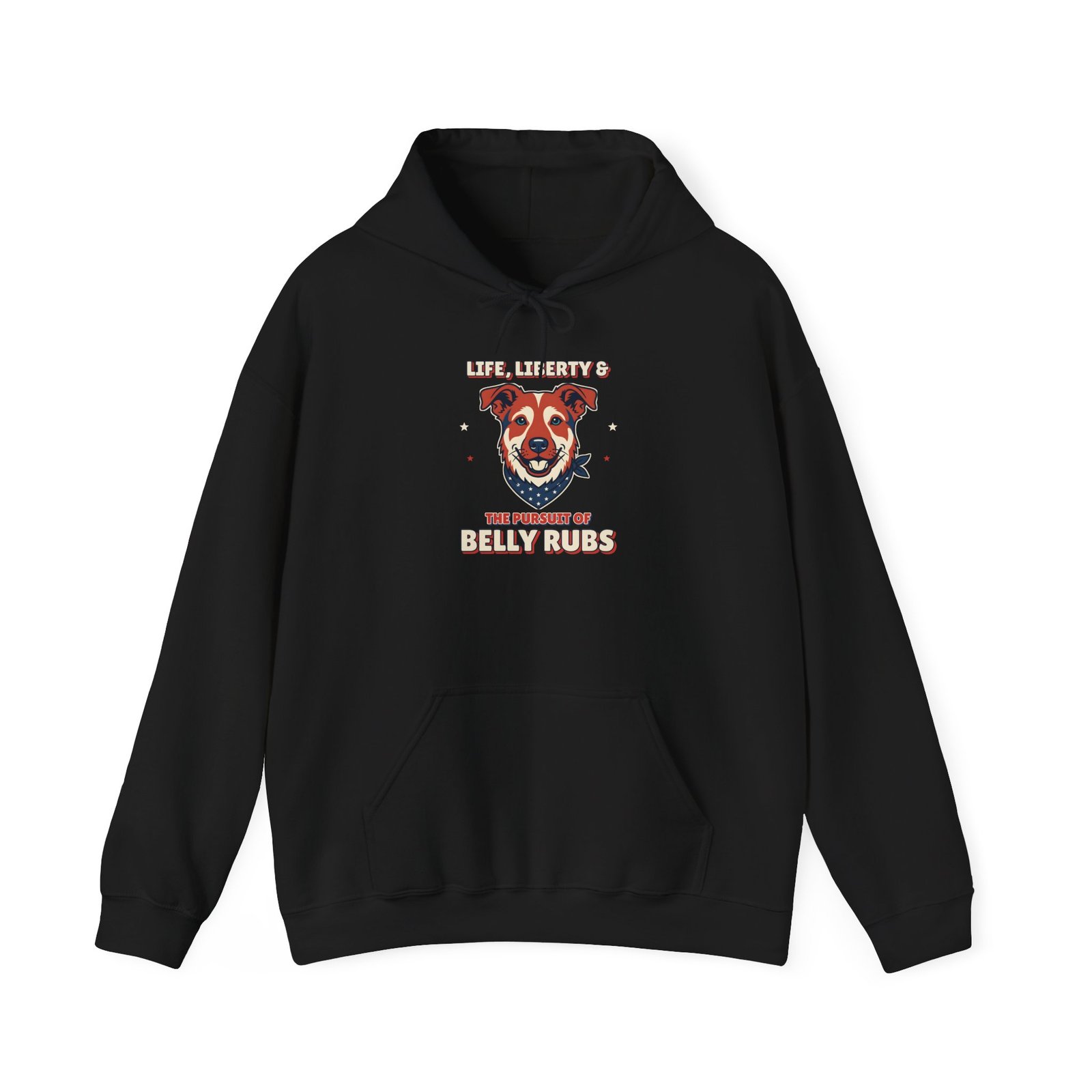 Life, Liberty & the Pursuit of Belly Rubs Unisex Hoodie | Patriotic Dog Lover Gift - Image 3