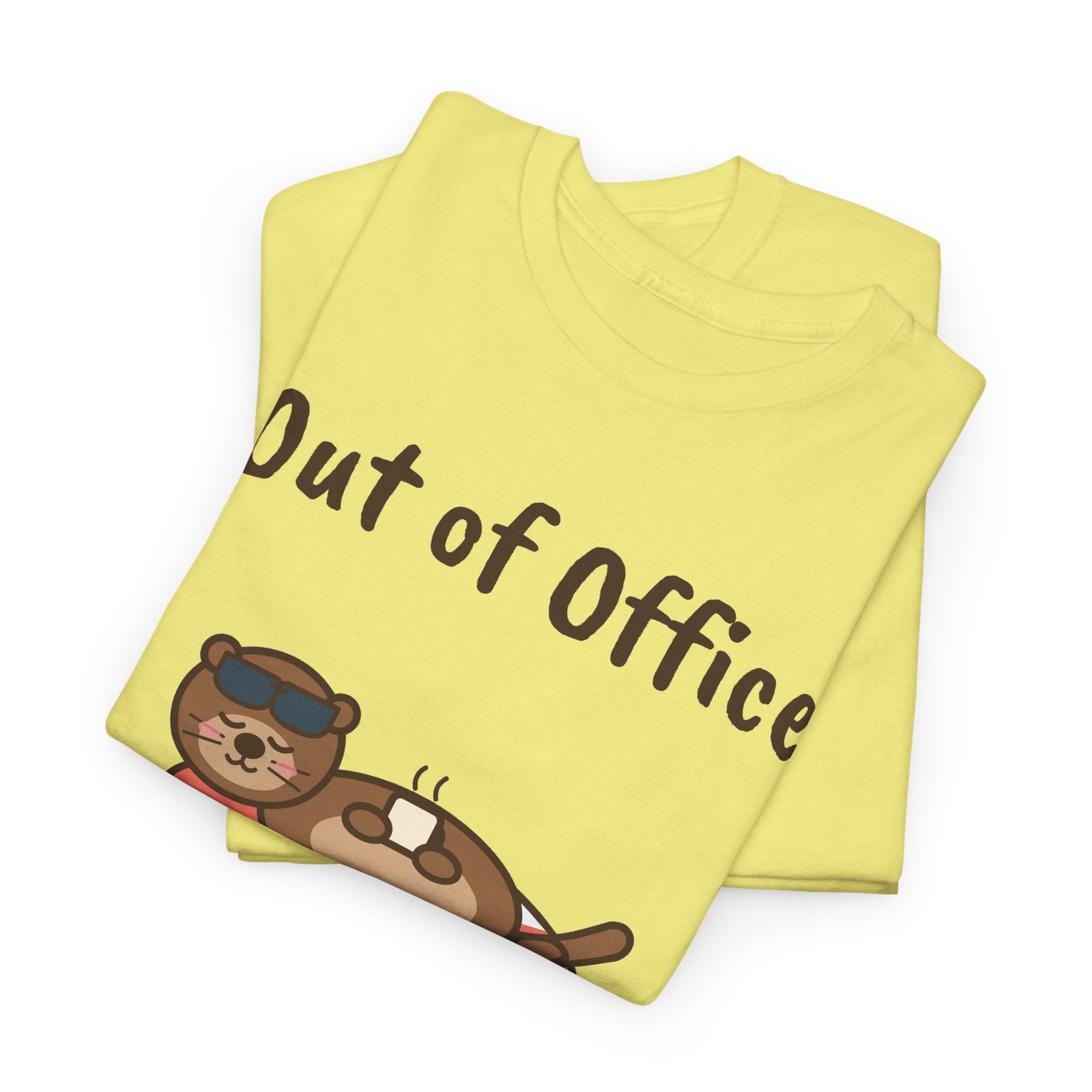 Out of Office: Floating Unisex T-Shirt | Funny Otter Vacation Gift - Image 15