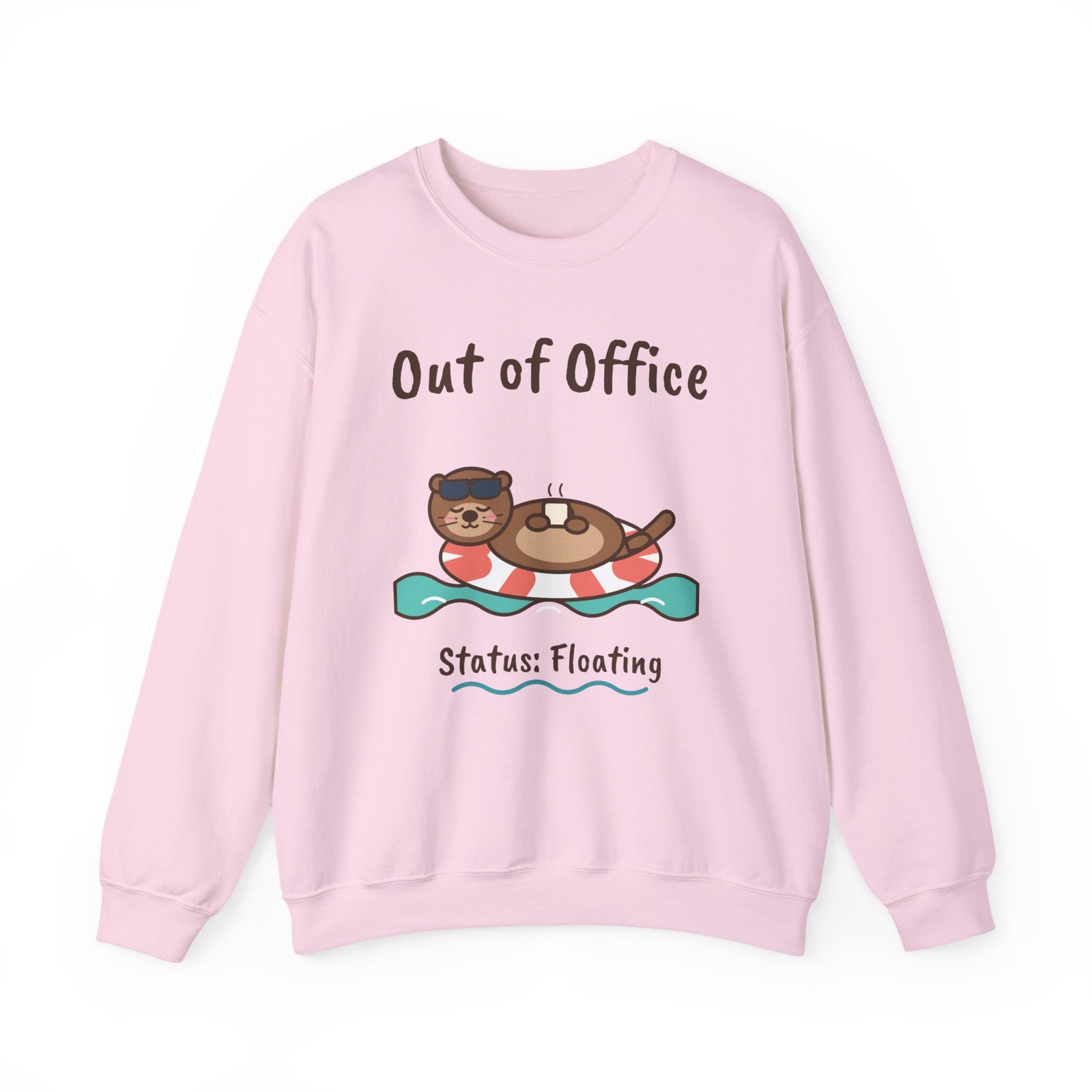 Out of Office: Floating Crewneck Sweatshirt | Funny Otter Vacation Gift - Image 11