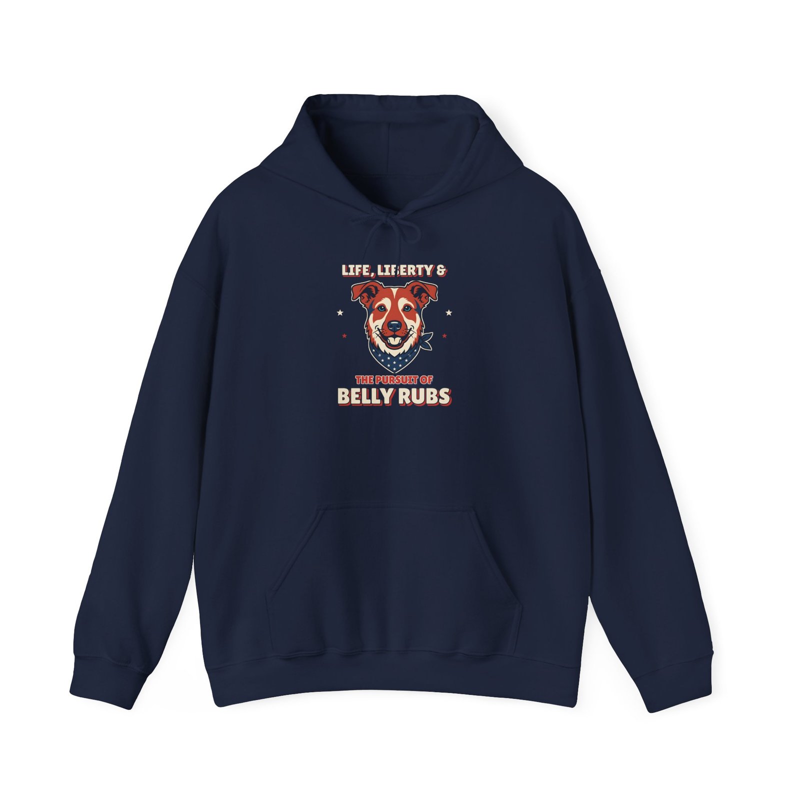 Life, Liberty & the Pursuit of Belly Rubs Unisex Hoodie | Patriotic Dog Lover Gift - Image 5