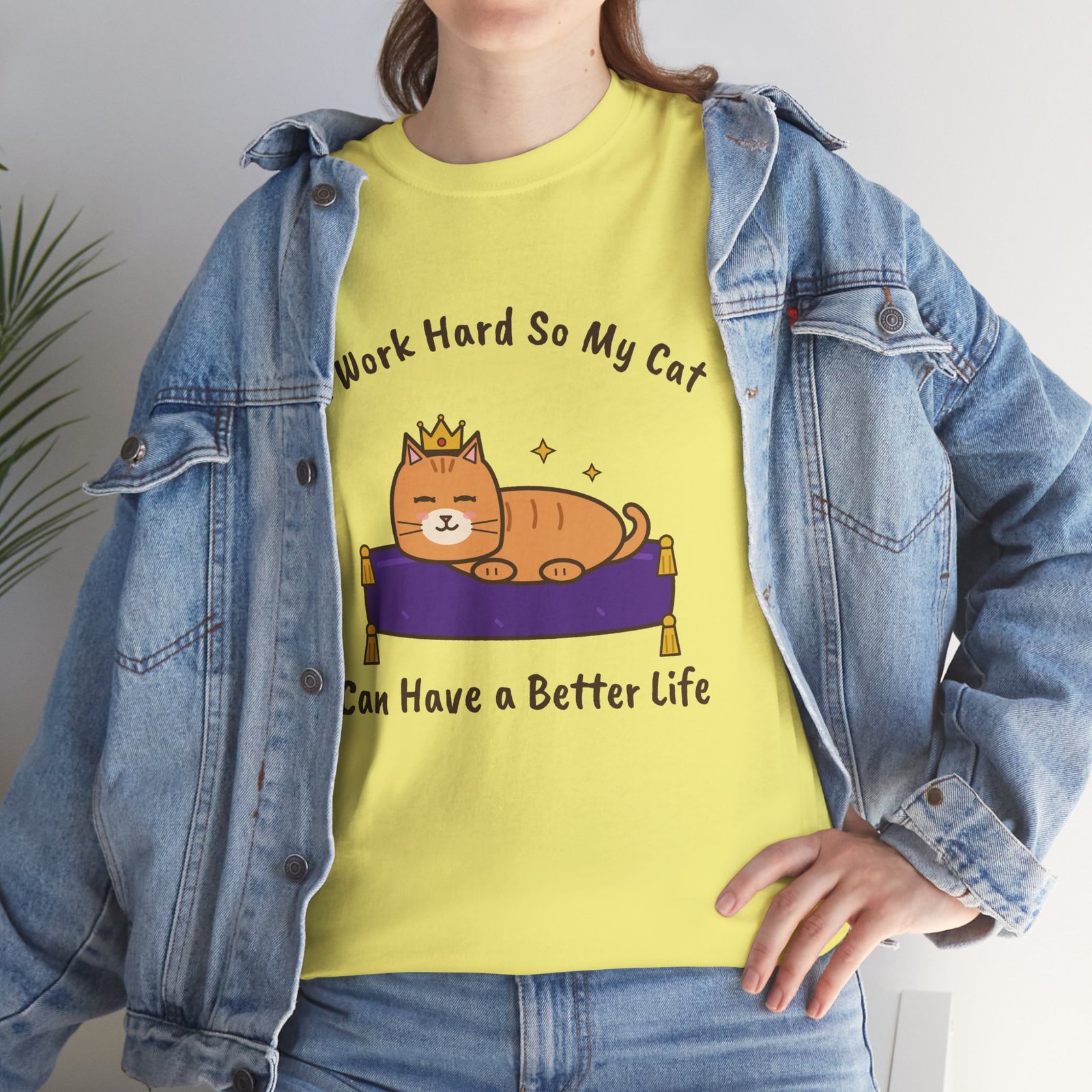 I Work Hard So My Cat Can Have a Better Life Unisex T-Shirt | Funny Cat Owner Gift - Image 10