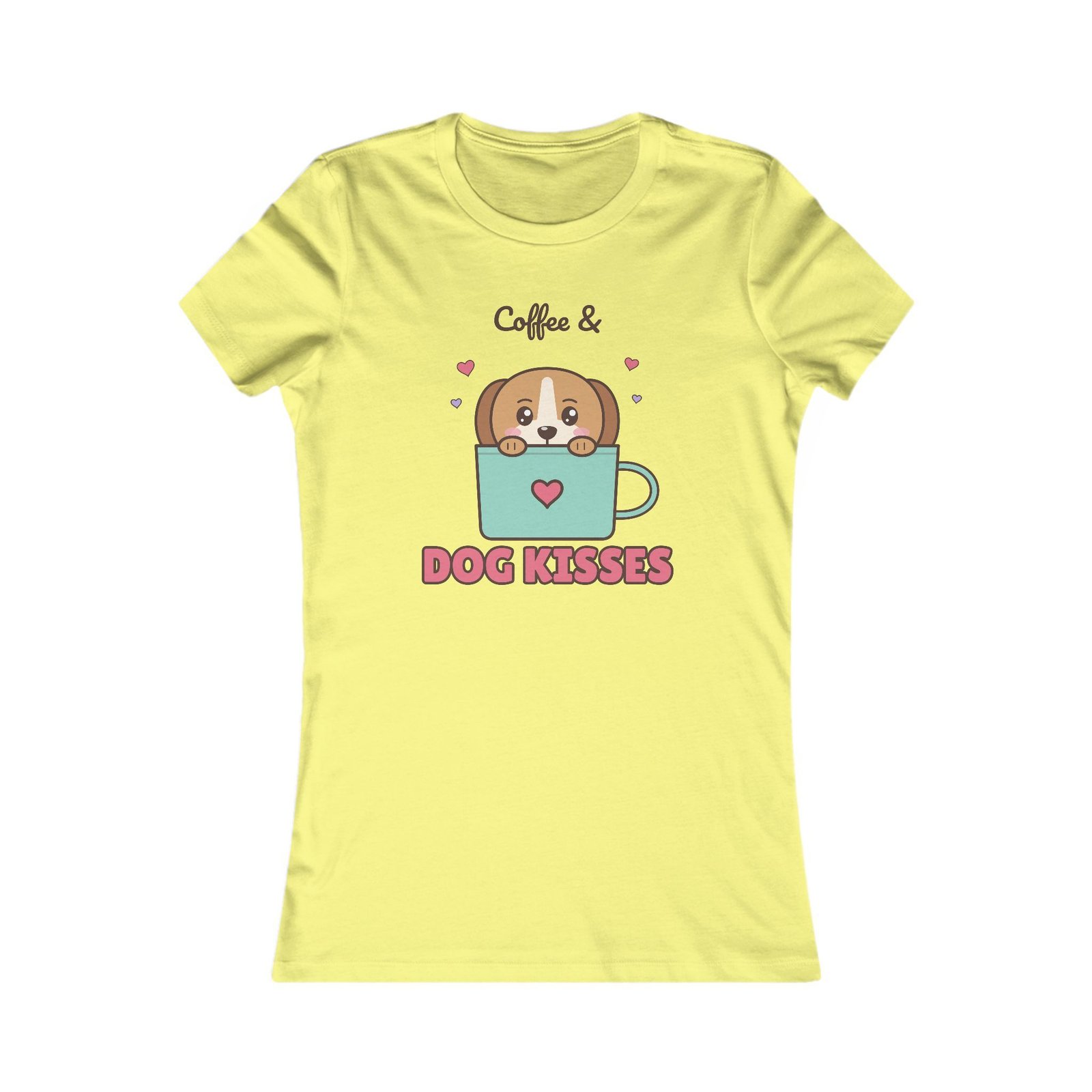Coffee & Dog Kisses Women's T-Shirt | Cute Dog Mom Gift for Coffee Lovers - Image 13