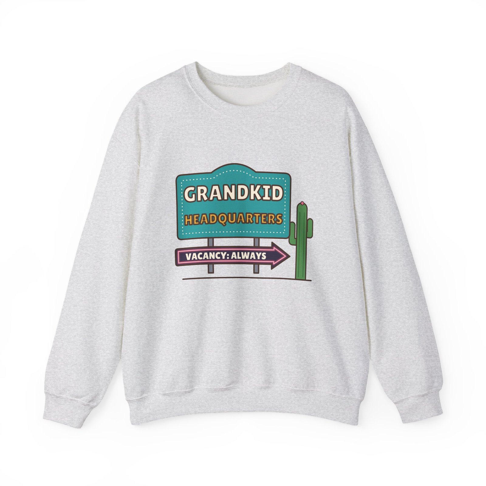 Grandkid Headquarters Crewneck Sweatshirt | Vacancy: Always Grandparent Gift - Image 3