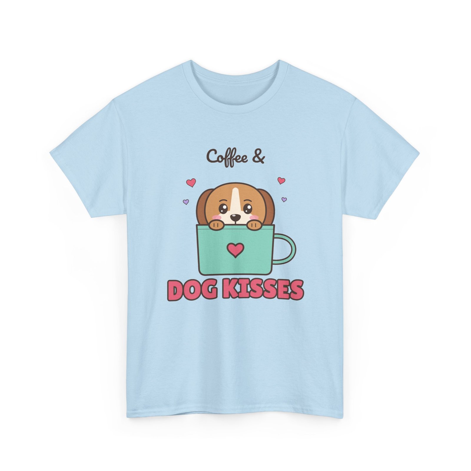 Coffee & Dog Kisses Unisex T-Shirt | Cute Dog Mom Gift for Coffee Lovers - Image 13