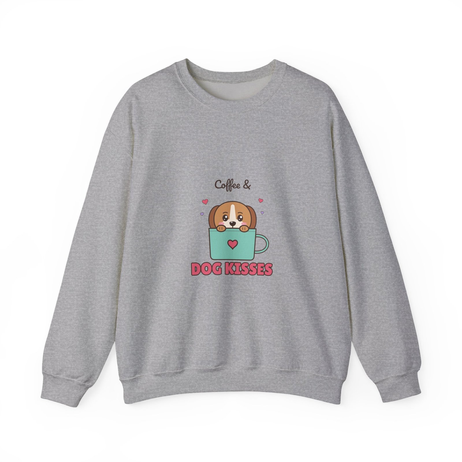 Coffee & Dog Kisses Crewneck Sweatshirt | Cute Dog Mom Gift for Coffee Lovers - Image 5