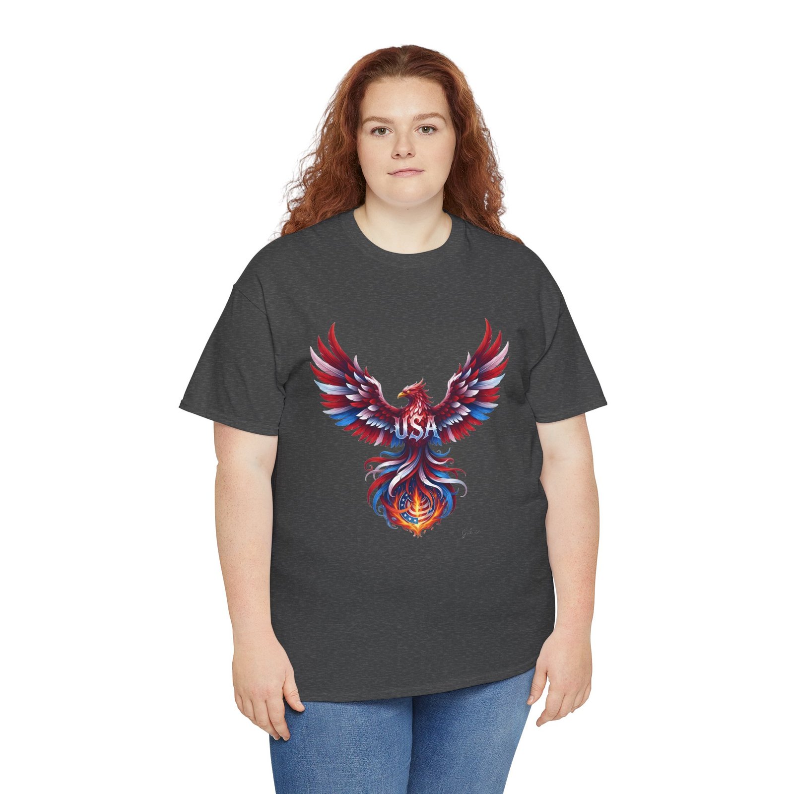Patriotic Eagle American Flag Colors USA Unisex T-Shirt - Image 8