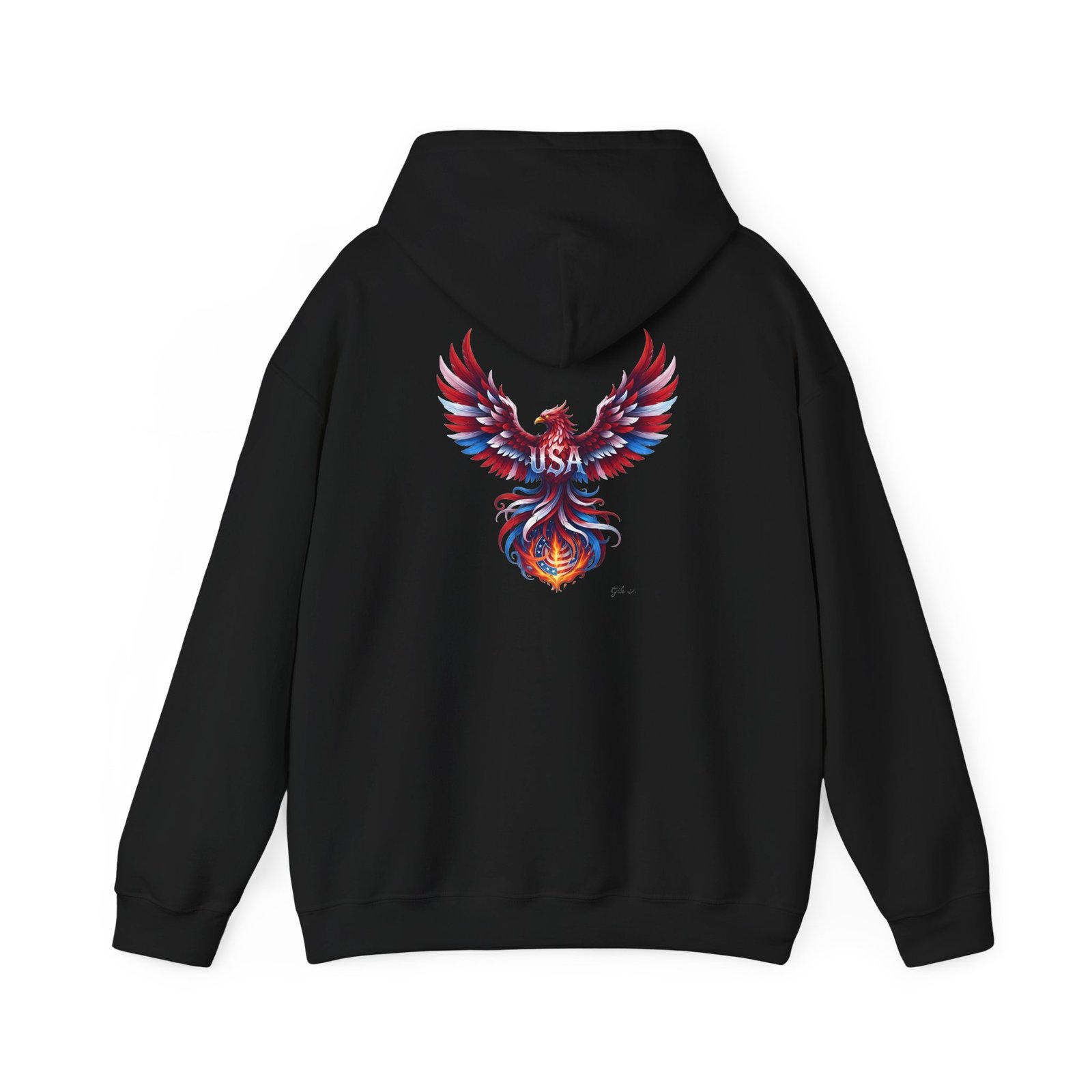 Patriotic Eagle American Flag Colors USA Unisex Hoodie - Image 5