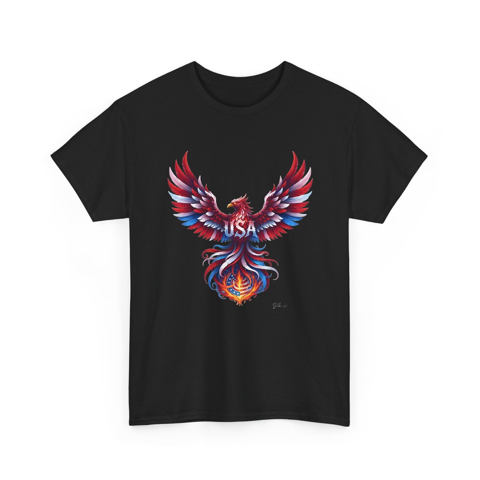 Patriotic Eagle American Flag Colors USA Unisex T-Shirt - Image 5