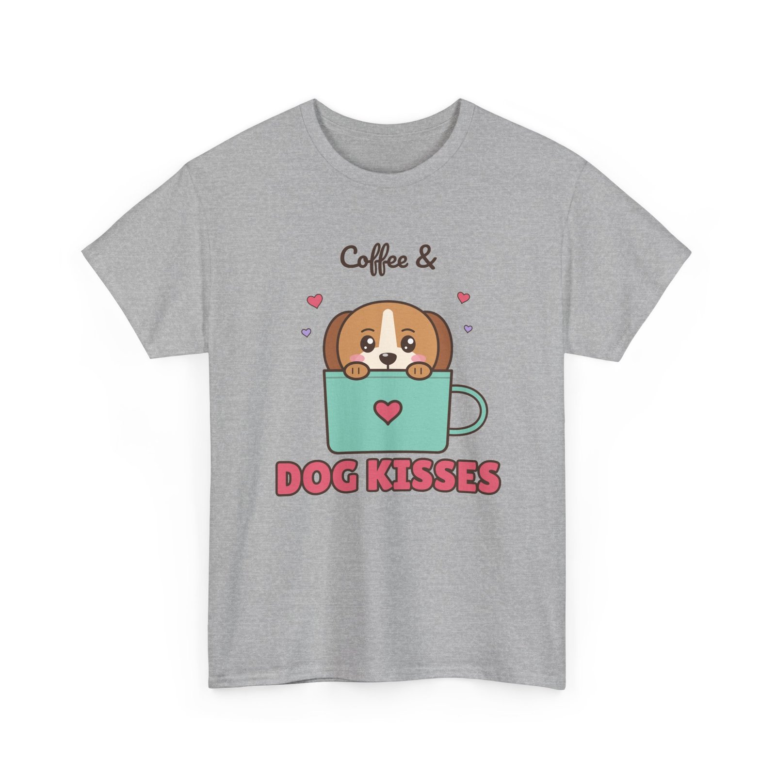 Coffee & Dog Kisses Unisex T-Shirt | Cute Dog Mom Gift for Coffee Lovers - Image 4