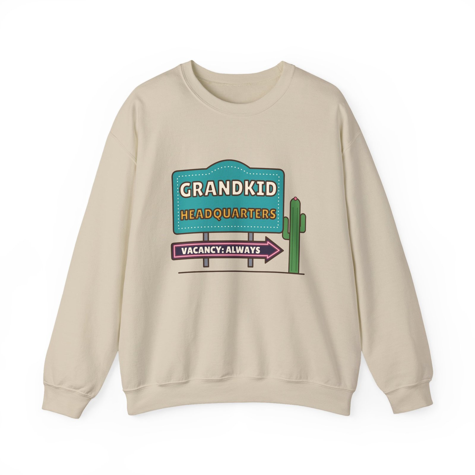 Grandkid Headquarters Crewneck Sweatshirt | Vacancy: Always Grandparent Gift - Image 5