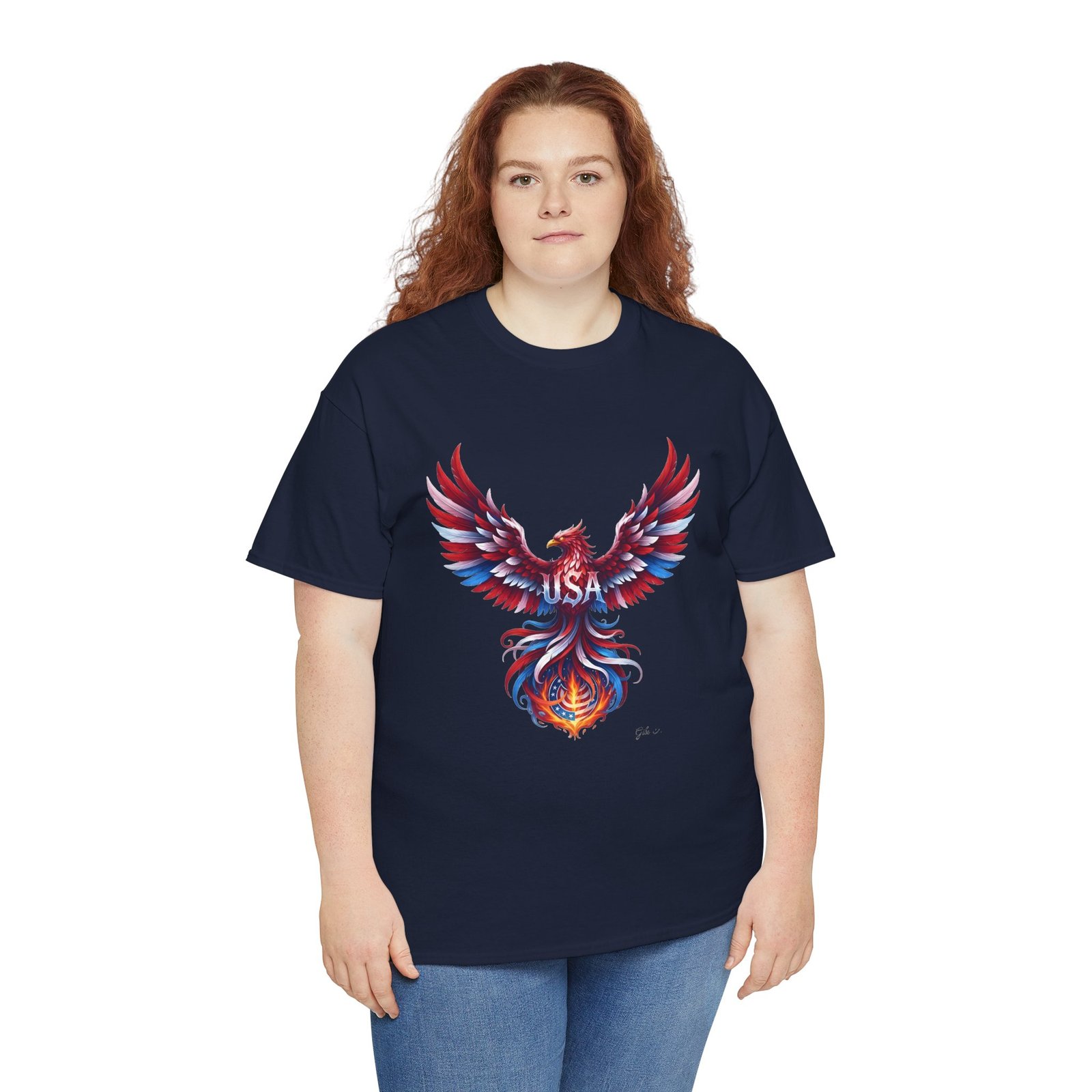 Patriotic Eagle American Flag Colors USA Unisex T-Shirt - Image 10