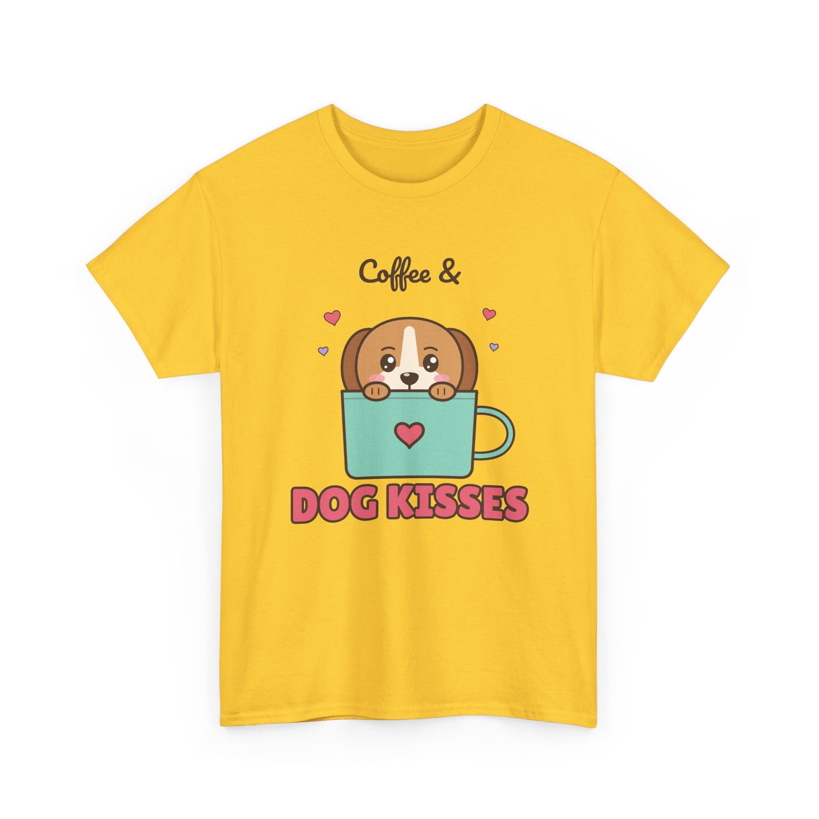Coffee & Dog Kisses Unisex T-Shirt | Cute Dog Mom Gift for Coffee Lovers - Image 10