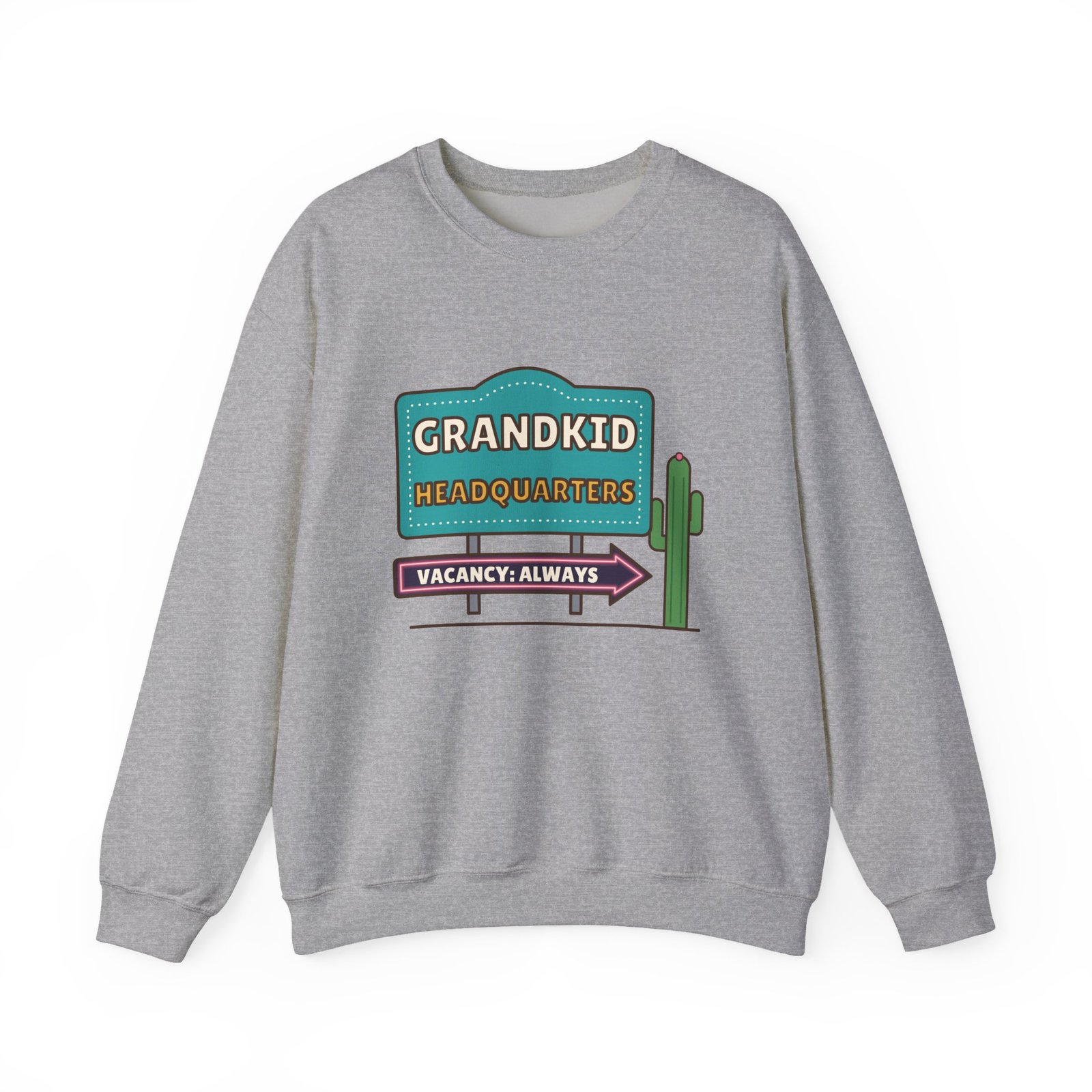 Grandkid Headquarters Crewneck Sweatshirt | Vacancy: Always Grandparent Gift - Image 7