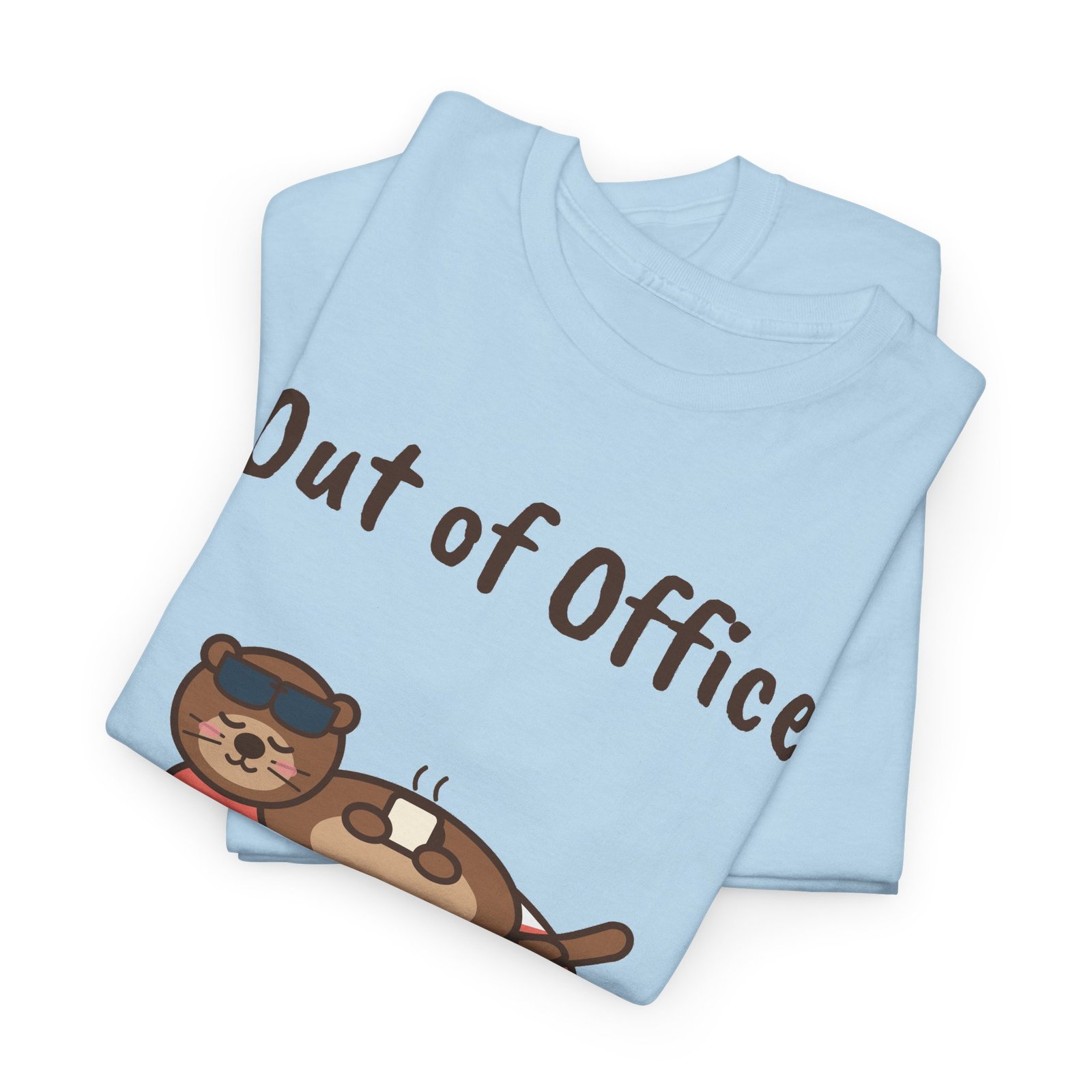 Out of Office: Floating Unisex T-Shirt | Funny Otter Vacation Gift - Image 23